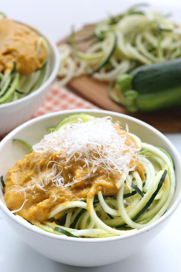 Creamy Pumpkin Zucchini Noodles