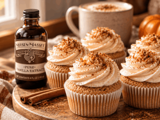 pumpkin spice latte cupcakes with vanilla