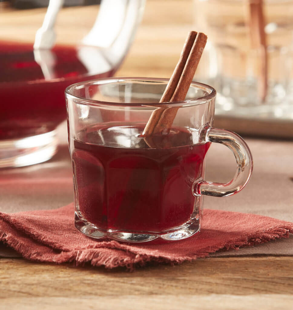 Hot Mulled Wine with Cinnamon Stick