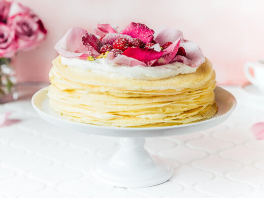 Crepe Cake Recipe with Rose Water Cream