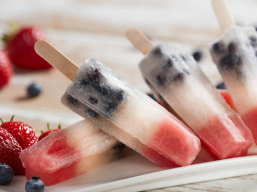 Red, White, and Blueberry Sangria Pops Recipe with Vanilla Extract