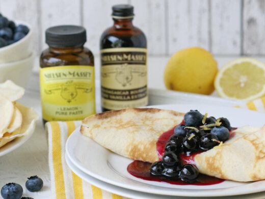 Lemon Blueberry Crepes Recipe with Vanilla Extract