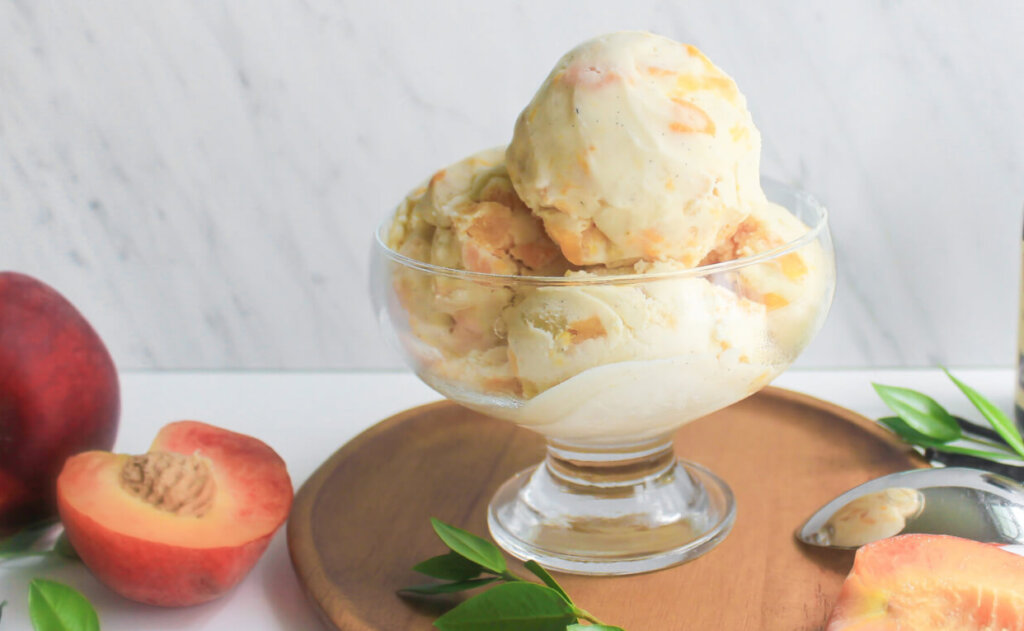 Peach Bourbon Vanilla Ice Cream