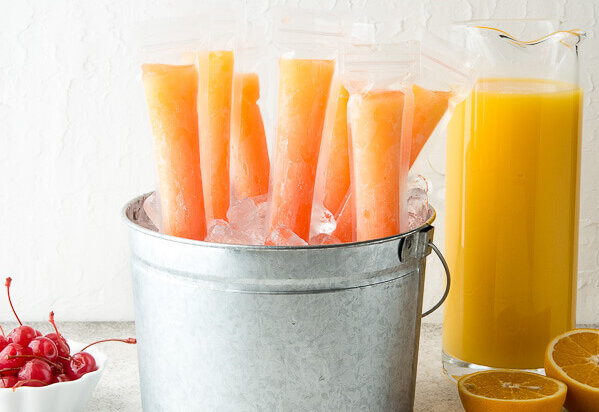 Tequila sunrise freezer pops