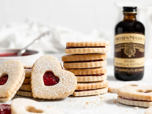 Raspberry Linzer Valentine’s Day Cookies