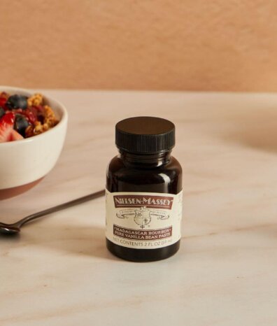 bowls of granola with vanilla bean paste