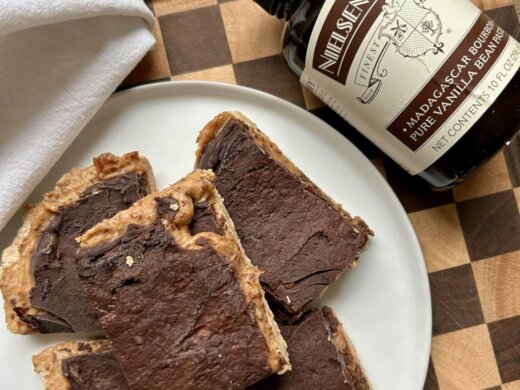 maple vanilla protein cookie bars with chocolate